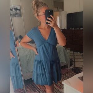 Olivia Rae women’s blue V-Neck Tiered summer Dress